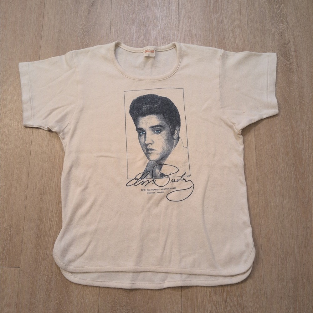 VTG 80s 1982 Elvis Presley Roach Shirt Fifth Anniversary Graceland Memphis